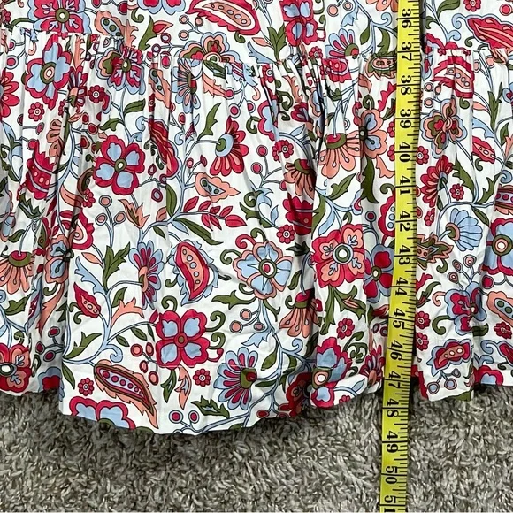 Boden puff sleeve Tiered Multicolor midi dress 8 - Picture 8 of 10